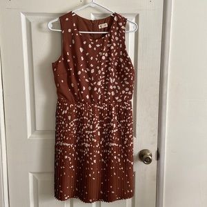 Pleated Deer Print Dress